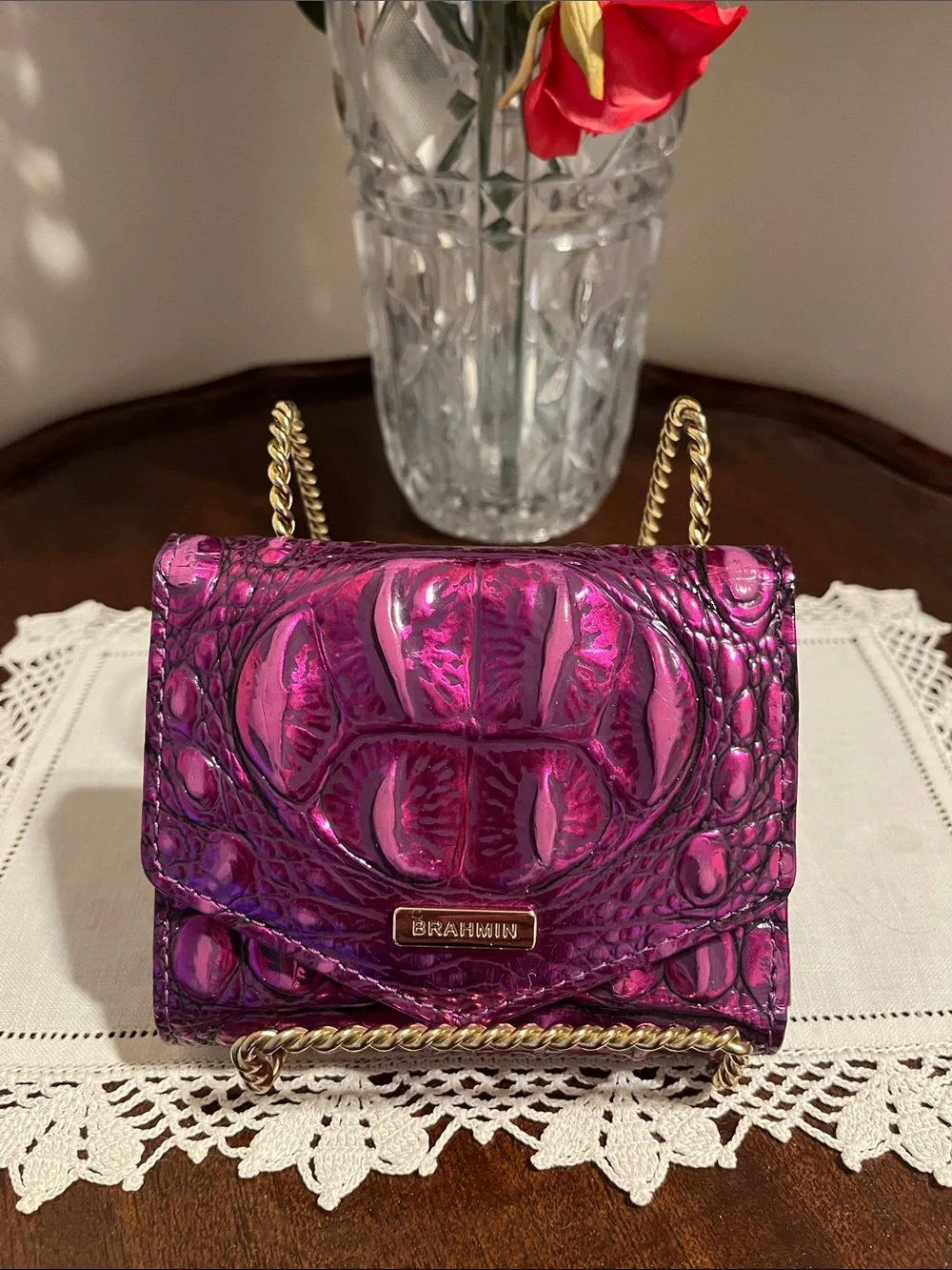Like new! Brahmin pinkish purple Veronica small wallet. - Picture 1 of 4